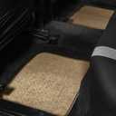 FH Group Car Floor Mat 4 Piece Set Driver's Seat with Heel Pad Deluxe Front 66 x 43 cm Rear 32 x 43 cm Beige