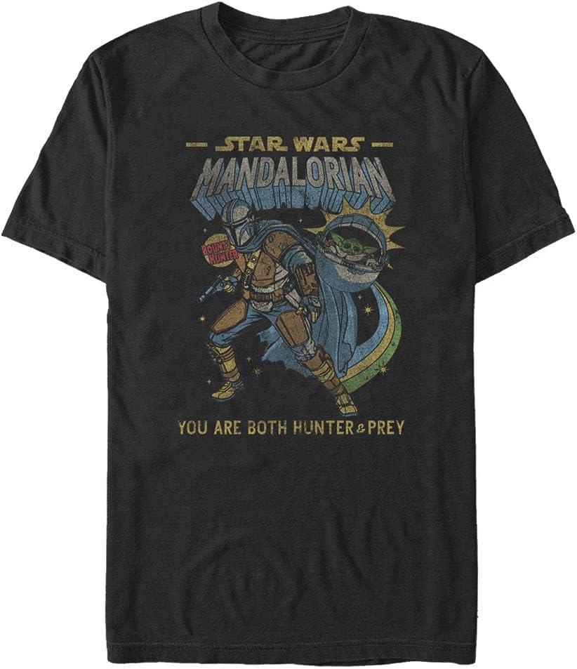 Star Wars Mens The Mandalorian Mandalorian Comic T-Shirt (3X-Large, Black)