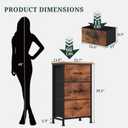 3 Drawers Dresser for Bedroom Fabric Storage Tower with Wooden Top, 11.8"D x 15.7"W x 29.5"H