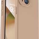 Vooii Compatible with iPhone 13 Case, Liquid Silicone Upgrade [Camera Protection] [Soft Anti-Scratch Microfiber Lining] Shockproof Phone Case for iPhone 13 6.1 inch Light Brown
