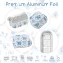 100Pcs Mini Loaf Pans with Lids,6.8oz Rectangular Aluminum Foil Baking Pans Disposable Mini Cake Pans,Chinoiserie