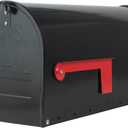 BlissBoard Large Mailboxes for Outside, Black Galvanized Steel Post Mount Mailboxes, Rust-Resistant Large Capacity Metal Mail Boxes for House Outside, 22 x 10.7 x 8.9 inches