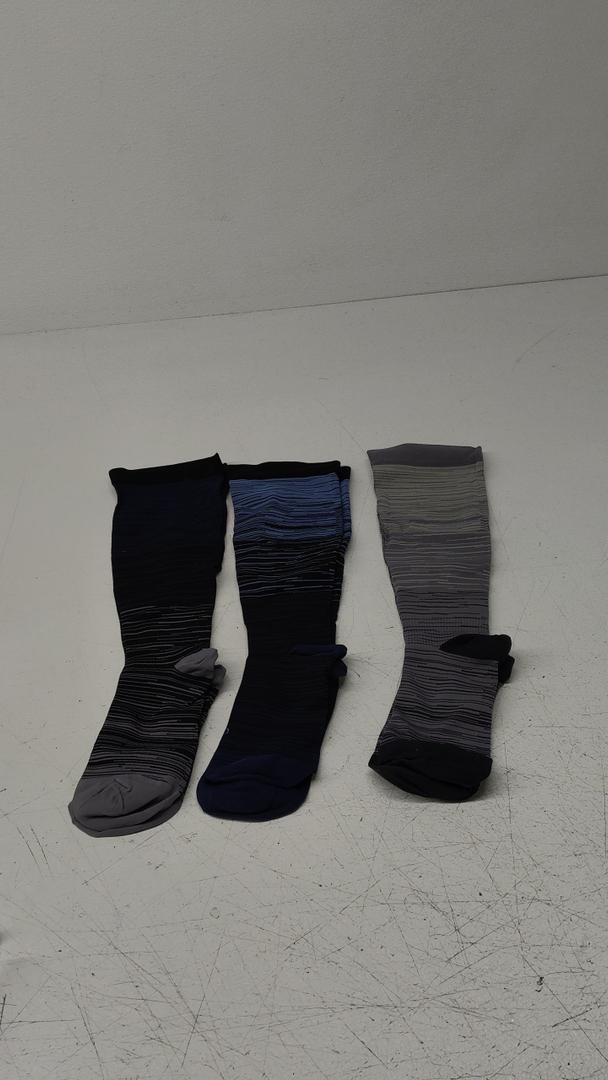Doctor's Select 3 Pairs Plus Size Compression Socks Wide Calf | Bamboo Viscose Knee High Socks for Circulation Support | Wide Compression Socks | Black, Gray, Navy -XXL