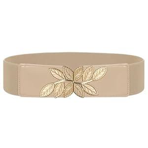 SUOSDEY Women's Wide Elastic Belt Vintage Stretchy Leaf Waist Belt for Dresses, 2.3" Width