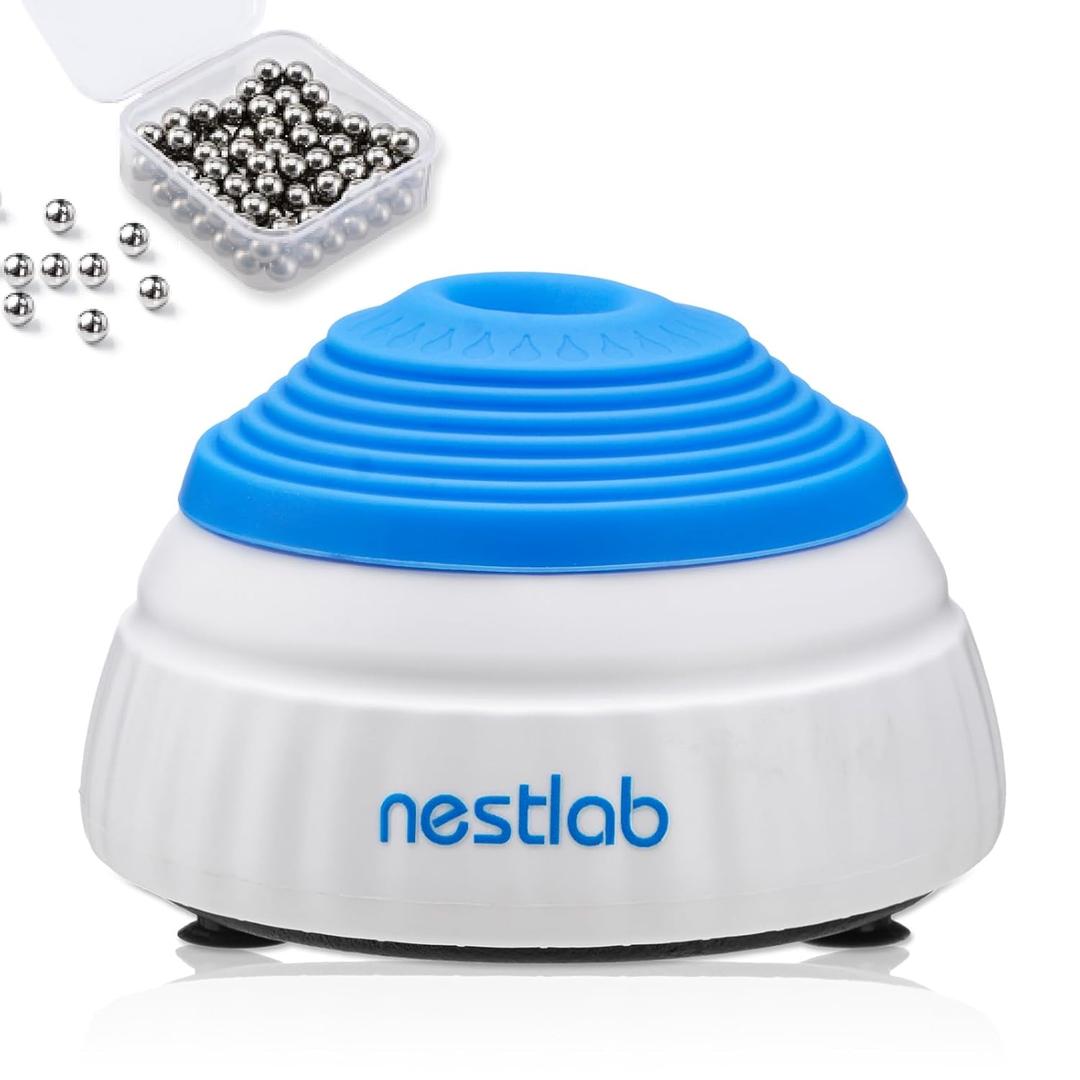 Mini Vortex Mixer, 3000RPM Lab Mixing Vortex Shakers with Touch Function for Paint Shaker,Nail Polish, Eyelash Gel, Ink Including 100 Pcs Mixing Balls (Blue)