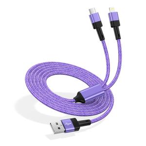 USB C Multi Fast Charging Cable 4FT for iPhone 17 Air 17 Pro 17 Pro Max 16e 16 15 Pro Max Plus,2 in 1 USB C and Lightning Cable USB to Lightning C Car Charger Cord for iPhone 15 14 13 12,Samsung,Pixel