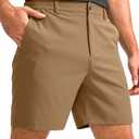 G Gradual Men's Casual Shorts 7" Lightweight Golf Shorts for Men Stretch with 3 Pockets Quick Dry Breathable Work Shorts Dark Khaki XL