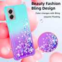 Gritup for Motorola Moto G Stylus 5G 2024 Case with 2Pcs Screen Protector Cute Clear Liquid Heart Glitter | Soft TPU Bumper Cover Shockproof Protective for Women Girls, Blue+Purple