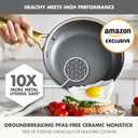 GreenPan Hybrid 9.5 & 11 Nonstick Stainless Steel Frying Pan Set, APEX Tri-Ply Thermobond PFAS-Free Ceramic Skillets, Induction & All Cooktop Compatible, Oven Temp to 850F, Dishwasher Safe, Gold