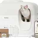 Self-Cleaning Automatic Cat Litter Box with Odor Control TiO2 System, Robot Litter Box with Auto-Packing, App Control, Large Cats & Multiple Cats (2025 Premium Version) (Cream)