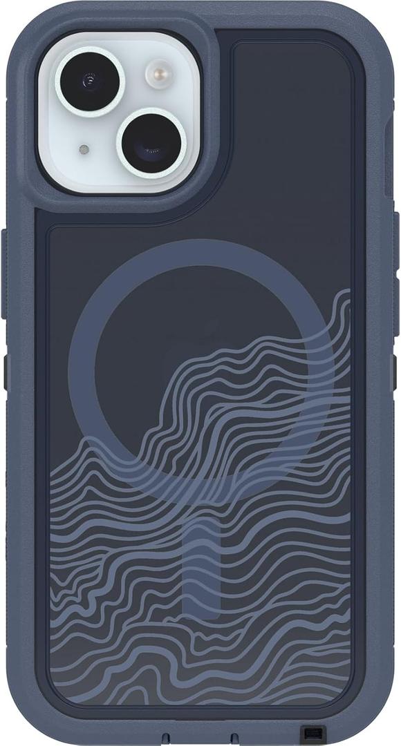 OtterBox iPhone 13, 14, 15, and 16e Defender Pro Series XT Clear Case - Offgrid Blue