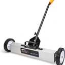 NEIKO 53416A 24 Rolling Magnetic Sweeper with Wheels, 50 Pound Capacity, Adjustable Handle & Floor Magnet Clearance Height, Metal Pick Up and Nail Magnet, Floor Sweeper for Construction, Shop, Etc.