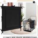 Thyle Dog Crate Divider Panel, Black Thick Dog Kennel Divider with Ties, Puppy Accessories for Puppy Training(1 Pcs,24" H X 22.5" W for 36" Crate)