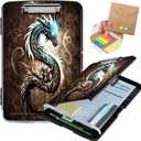 Clipboard with Storage,Heavy Duty Plastic Storage Clipboard with Low Profile Clip,Teacher Must Haves,Office Supplies,Dragon