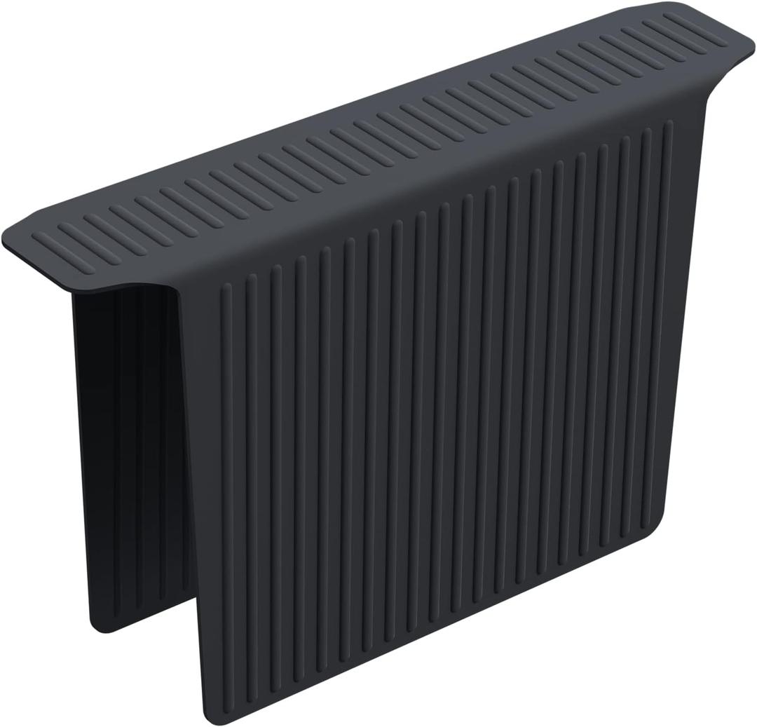 Bligli Silicone Sink Divider Mat, Large Durable Sink Saddle Pad with No Suction Cup, Kitchen Divided Sink Protector Mat for Glassware Dishes, Easy to Clean and No Smell, 12.8" x 17.6" (Black,1 PACK)