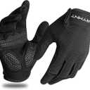 RYMNT Full Fingers Workout Gloves for Men, Weight Lifting Gloves with Full Palm Protection for Gym Training, Fitness Exercise, Weightlifting, Pull ups, Cycling.Black, Large