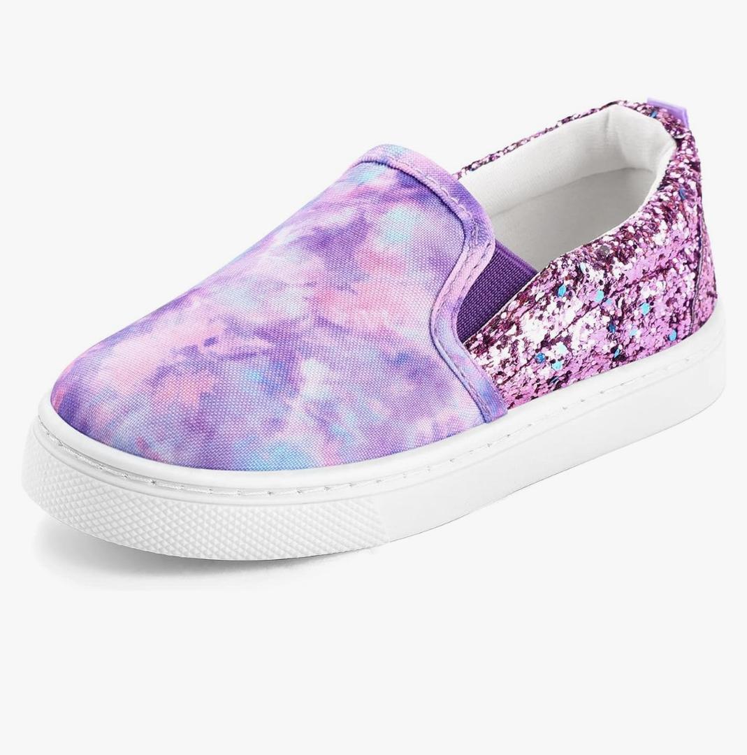 K KomForme Toddler Sneakers for Girls Boys Slip On Canvas Walking Shoes, Size 10