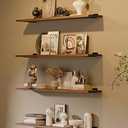 TEDIDUWA 48-Inch Solid Walnut Floating Shelves Set of 4-Rustic Farmhouse Wall Shelves with 100 lb Capacity, Heavy Duty Easy Install for Bathroom, Kitchen, Living Room&Home Decor
