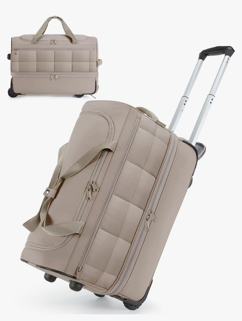 BAGSMART 40L Rolling Duffle Bag with Wheels and Handle, TSA Underseat Carry On Bags for Travel with Shoe Compartment, Camel
100+ bought in past month