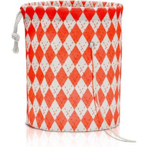 Yarn Bag with Two Pockets, Holder for Knitting & Crocheting, Portable Storage for Small Projects, Stores Skein Balls, Needles, Accessories - Red