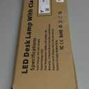 Voncerus LED Desk Lamp with Clamp, Eye-Caring Clip on Lights for Home Office, 3 Modes 10 Brightness, Long Flexible Goose-Neck, Metal, Swing Arm Architect Task Table Lamps with USB Adapter, Black