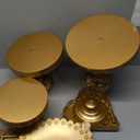 JALANCY Set of 9 Cake Stands Metal Cupcake Stand Set Multiple Styles Candy Fruit Display Tower Dessert Plate Cake Serving Tray for Birthday Party Wedding Anniversary Baby Shower Engagement (Gold)