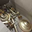 Gold Candelabra Floor Candle Holders, 2 Pack, 49 Inch Tall, 5 Arm