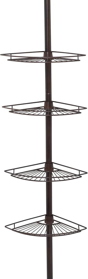 Zenna Home Shower Tension Pole Caddy, Oil Rubbed Bronze