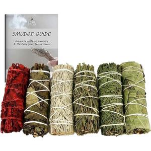 SOUL STICKS Smudge Stick Variety Gift Set | Bulk Sage Bundles for Space Cleansing | Smudging Wand Gift Set with Smudge Guide (Essential Sage, 6 Pack)