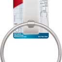 Command Hand Towel Holder Satin Nickel with Water Resistant Command Strips, Rust Resistant Bathroom Organizer, Holds up to 5 lbs (Large)