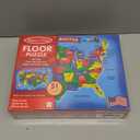 Melissa & Doug USA Map Floor Puzzle, 51 Jumbo Pieces, 2 x 3 Feet, Educational Geography Giant Puzzle for Kids Ages 6+ - FSC Certified
