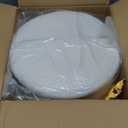 LUE BONA Vanity Stool, White Vanity Stools for Makeup Room, Round Ottoman Foot Stool, Velvet Footrest Vanity Chair for Bathroom Vanity, Bedroom, Living Room, Entryway, Offices