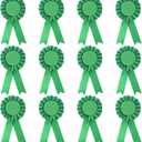 12 Pieces Blank Award Ribbon Prize 1st Place Rosette Medal Winner Victory Recognition Participation Ribbon for Competition Sport Event School Contest(Green)