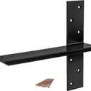 Free Hanging T Shelf Bracket, Solid Heavy Duty Steel Knee Wall Hidden Granite Countertop Support Floating Bracket Hardware, Universal, 12 Inch, DIY Projects, Screws Included, 2 Pack