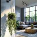 3 Packs Fake Hanging Plants with Black Pots, 18.5" Artificial Hanging Plants for Wall Decor, Fake Plants Mandala Vine Indoor/Outdoor for Home Bathroom Bedroom Kitchen Office Room Decor