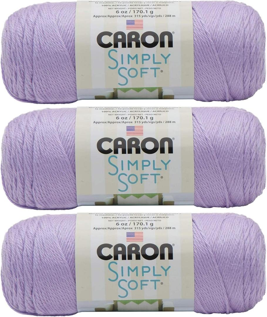 Caron - Simply Soft - Pack of 3 Solid Thread Balls 6 oz (#H97003-9717 Orchid)