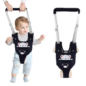 Baby Walking Harness Handheld Baby Walker Assistant Belt Adjustable Toddler Infant Harnesses Standing Up Walking Learning Helper with Detachable Crotch for 9-24 Month Old (Dark Blue)