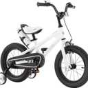 RoyalBaby Freestyle Toddlers Kids Bike 12 Inch Childrens Learning Bicycle with Training Wheels Boys Girls Beginners Ages 3-4 Years, White