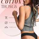FINETOO Cotton Thongs for Women Soft Low Rise Sexy Thong Ladies Panties Womens Underwear 6 Pack XS-XXXL