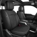 AOMSAZTO Seat Covers Fit for Ford F150 2009-2024 2025 2026 - F250/F350/F450 2017-2024 2025 2026 Full Set Faux Leather Waterproof Truck Car Seat Covers (5 Seats, Black)