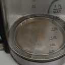 Amazon Basics Electric Kettle with Glass Carafe for Tea and Coffee, BPA-Free, Fast Boiling, Auto Shut-Off, 1.7 Liter, 1500W, Black and Silver (1.8 Quarts)