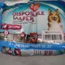 Simple Solution Disposable Dog Diapers, Female Dog Diapers, Puppy Potty Training, Incontinence and Heat Cycle Protection, Medium Diapers for Dogs, 15-23 Inch Waist, 30 Count