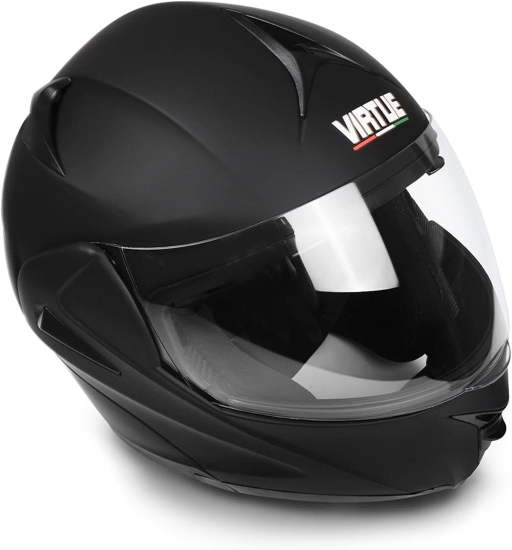 Virtue Motorcycle Helmet (Large, Matte Black)