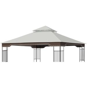 Replacement Gazebo Canopy, 10 x 12 FT Durable Outdoor Roof Cover Fits Regency II Patio Gazebo L-GZ798PST, A101004104, A101004105 (Light Gray)
