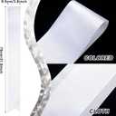 3 Pcs Halloween Singer Look Costume Set Long Red Orange Curly Wig Silver Crystal Tiara and Blank White Sash Retro Singer Performance Outfit for Pop Star Cosplay