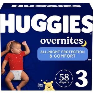 Huggies Overnites Size 3 Overnight Diapers (16-28 lbs), 58 Ct