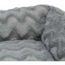 MallSingel Foldable Dog Bed, 44"L x 28"W x 5"H Orthopedic Memory Foam Dog Bed, Waterproof Pet Bed for People, Faux Fur Pet Couch for Adult with Non-Slip Bottom, Grey 