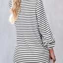 Astylish Women's Casual Blouses Button Down Business Work Tops Long Sleeve V Neck Striped Shirts 2025 Fall Outfits (X-Large)