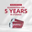 8 Pack ER14250 LS14250 3.6V Lithium Battery, 1/2AA Size 1200mAh Lithium Thionyl Chloride Battery(Li-SOCl2) CE/ROHS/UN38.3 Certified, Non-Rechargeable(ER14250-8 Count/T Type)
