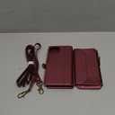 Wallet Case Compatible with iPhone 11 RFID Blocking 7-Card Holder Soft PU Leather Magnetic Snap Shoulder Strap Zipper Pocket Phone Case Fit for iPhone 11 for Women 6.1" - Wine Red